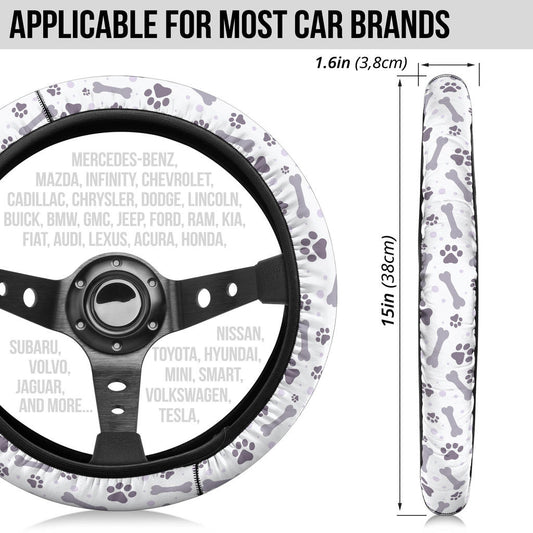 Bones And Paw Steering Wheel Cover
