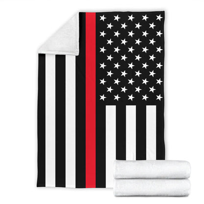 American USA Flag Red Stripe Firefighter Blanket