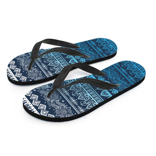 Blue Boho Flip Flops