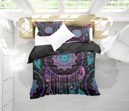 Pink Purple Dream Catcher Printed Bedding Set