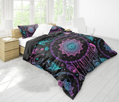 Pink Purple Dream Catcher Printed Bedding Set