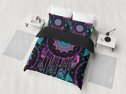 Pink Purple Dream Catcher Printed Bedding Set