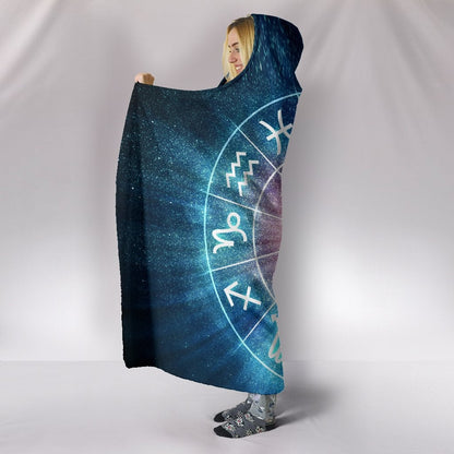 Zodiac Wheel Hooded Blanket