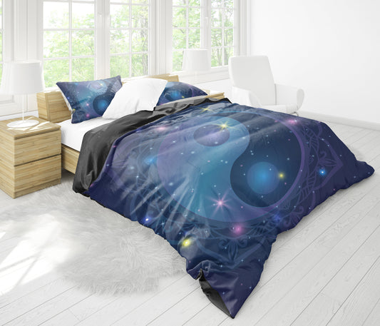 Navy Blue Yin Yang Bedding Set