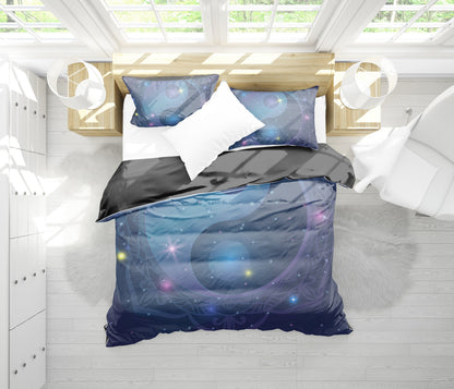 Navy Blue Yin Yang Bedding Set