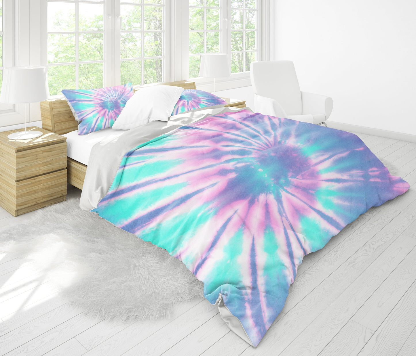 Pink Tie Dye Bedding Set