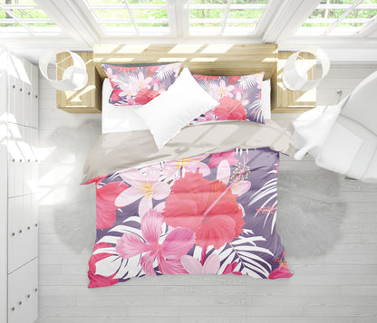 Pink Flowers Bedding Set