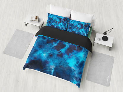 Blue Tie Dye Grunge Bedding Set