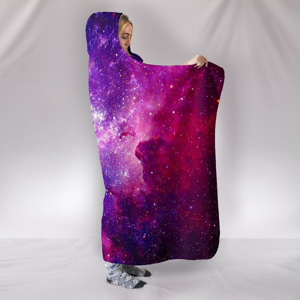 Pink Purple Universe Hooded Blanket