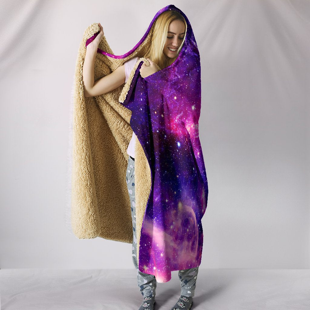 Pink Purple Universe Hooded Blanket