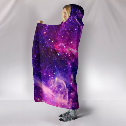 Pink Purple Universe Hooded Blanket