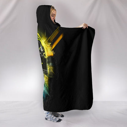 Colorful Abstract Skull Hooded Blanket