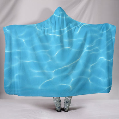 Light Blue Water Surface Hooded Blanket