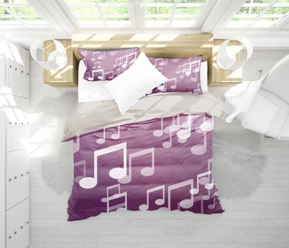 Purple Musical Notes Bedding Set