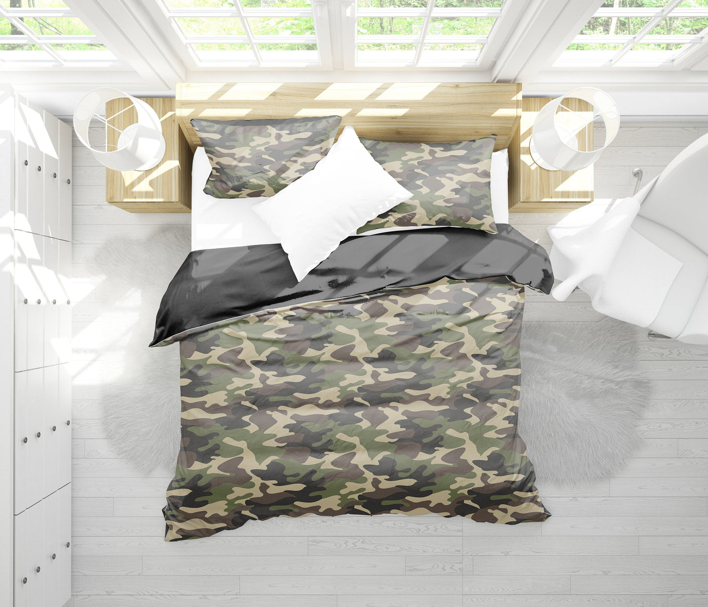 Army Green Camouflage Bedding Set