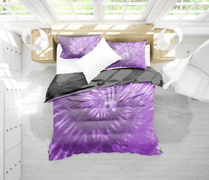 Purple Tie Dye Printed Bedding Set