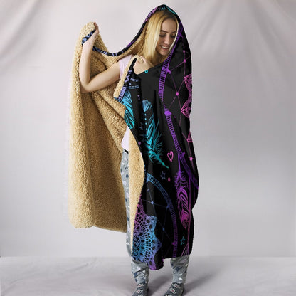 Pink & Purple Dream Catcher Hooded Blanket
