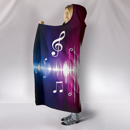 Colorful Musical Notes Hooded Blanket
