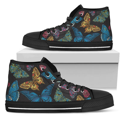 Colorful Butterflies High Top Shoes