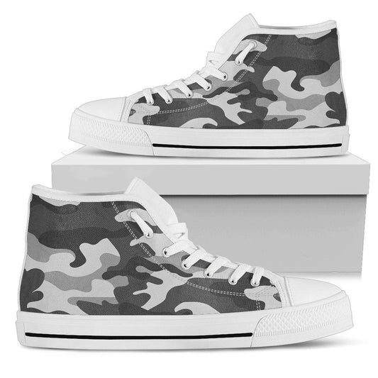 Grey Camouflage High Top Shoes