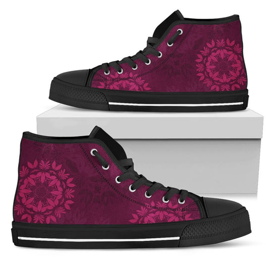 Magenta Mandalas High Top Shoes