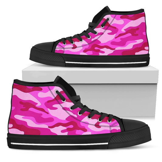 Pink Camouflage High Top Shoes