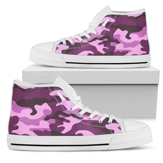 Purple Camouflage High Top Shoes