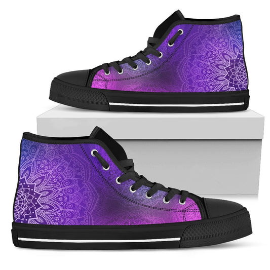 Purple Mandalas High Top Shoes