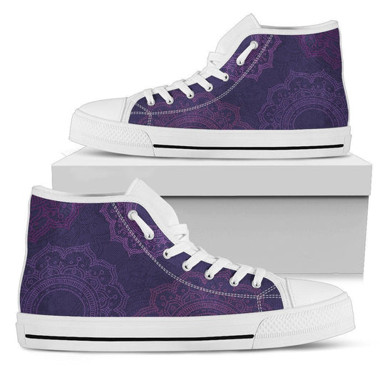 Purple Mandalas High Top Shoes