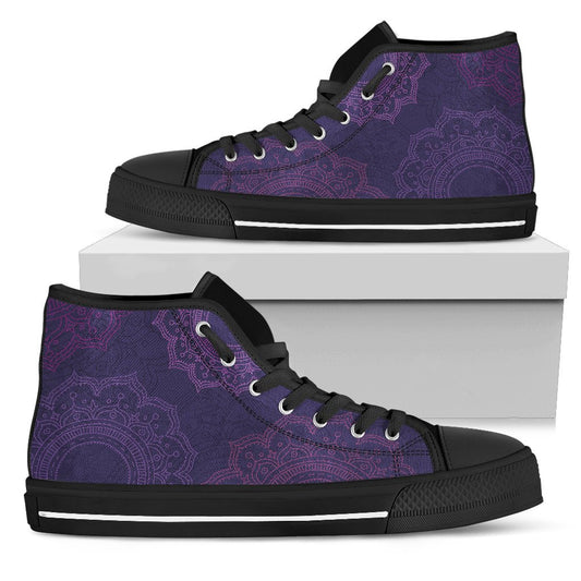 Purple Mandalas High Top Shoes