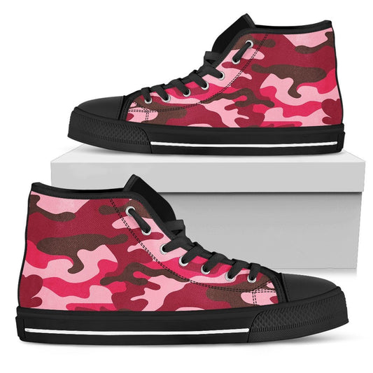 Red Camouflage High Top Shoes