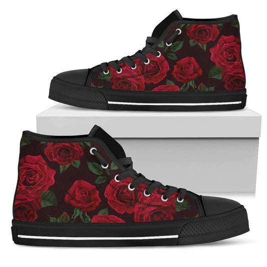 Red Roses High Top Shoes