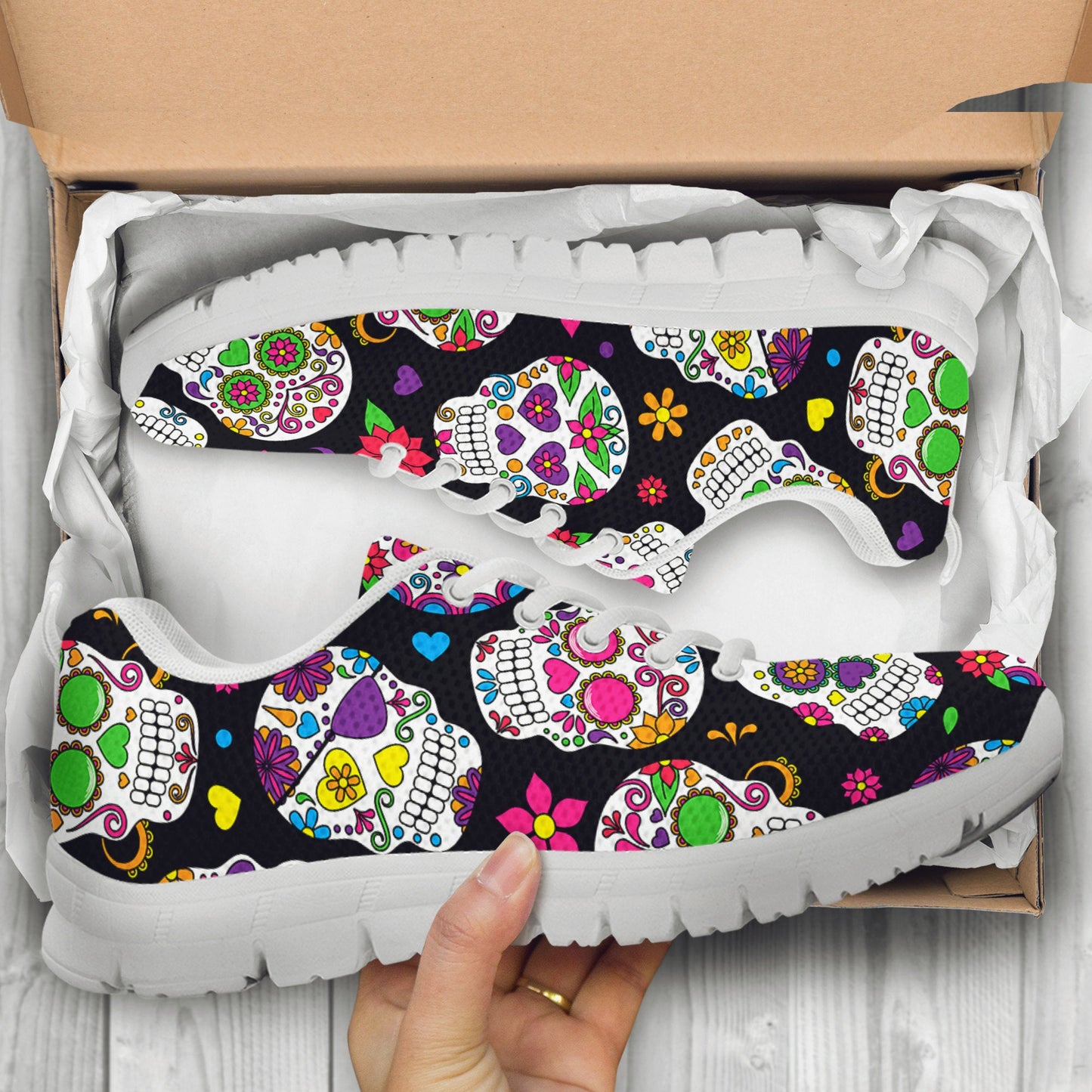 Colorful Sugar Skulls Sneakers