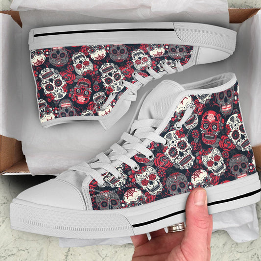 Sugar Skulls & Roses High Top Shoes