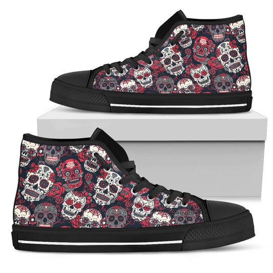 Sugar Skulls & Roses High Top Shoes