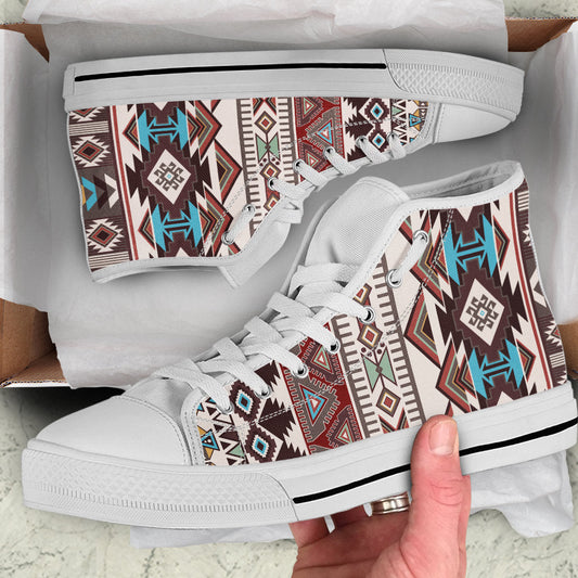 Brown Boho Aztec High Top Shoes