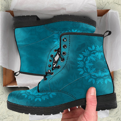 Light Green Teal Mandalas Womens Boots