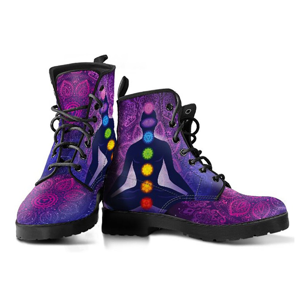 Purple Chakra Mandala Printed Boots