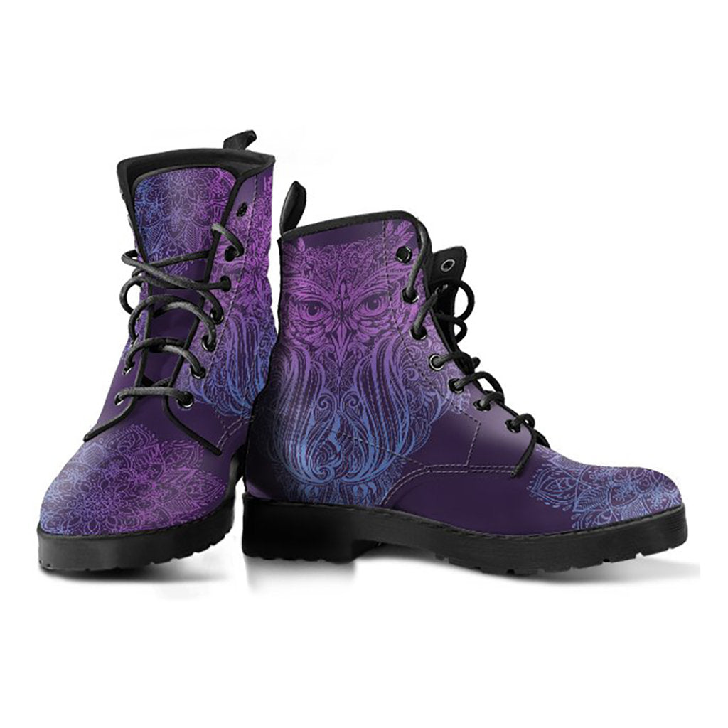 Purple Owl Mandala Womens Boots