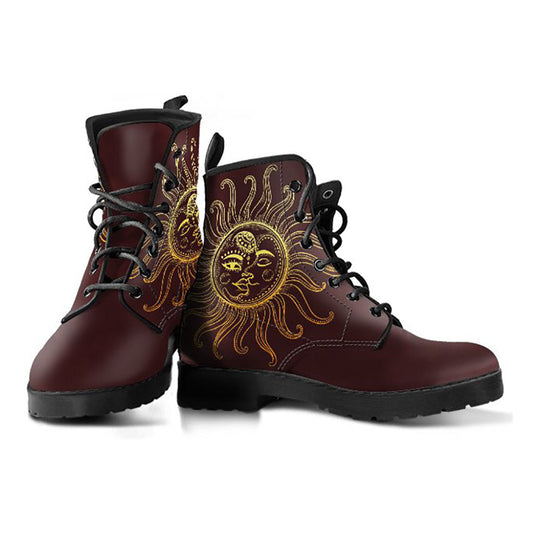 Gold Sun & Moon Mandala Womens Boots