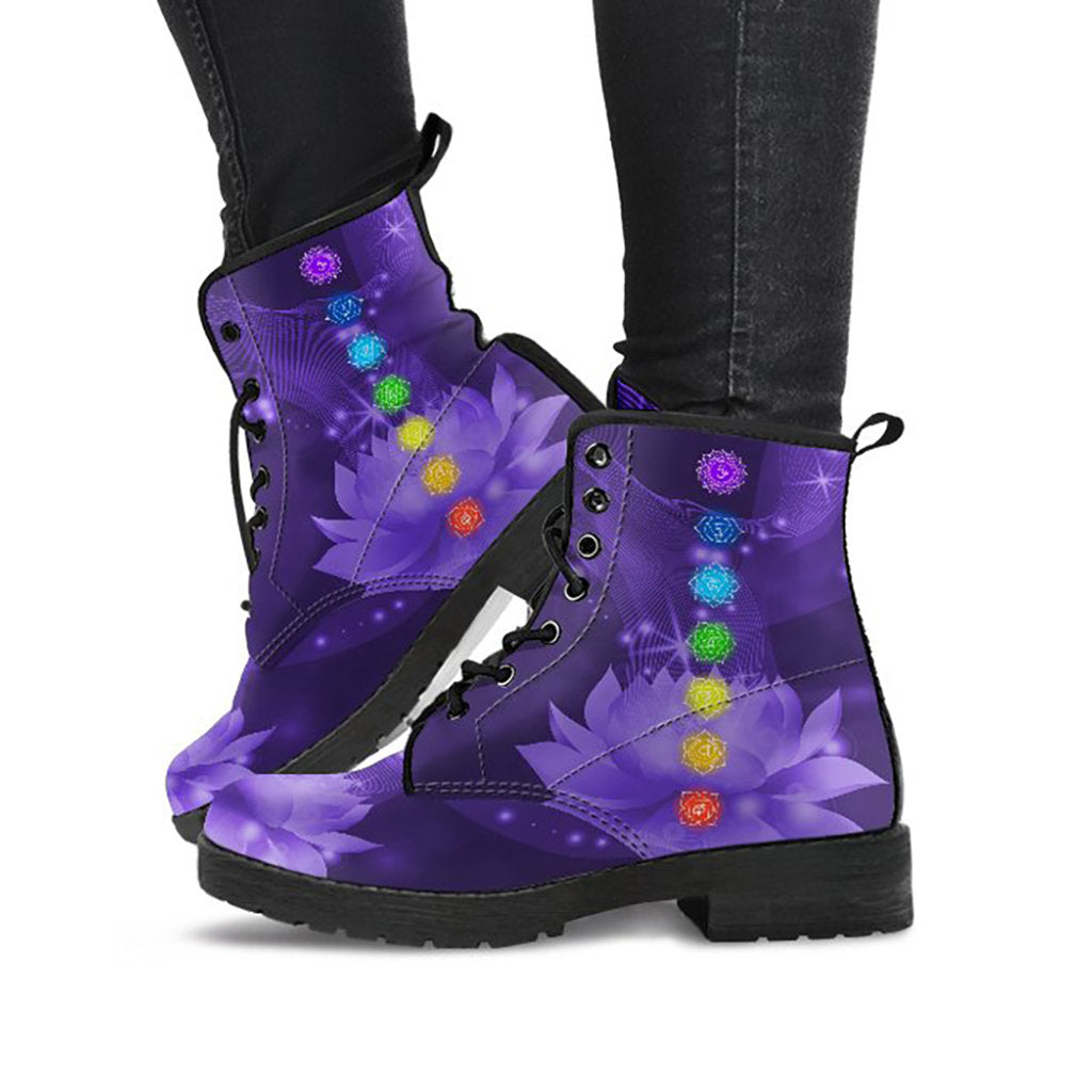 Purple Chakras Lotus Womens Boots