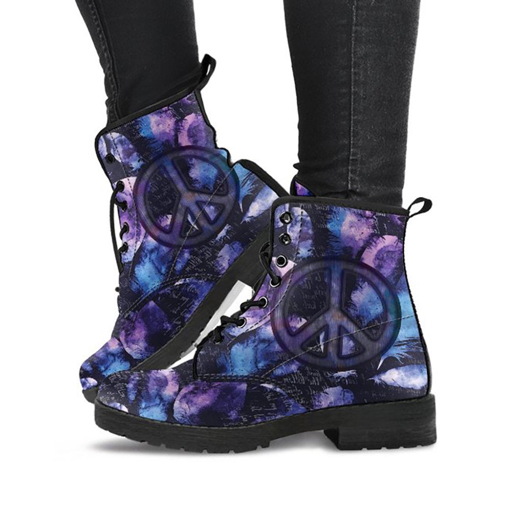 Blue & Purple Peace Feather Women’s Boots