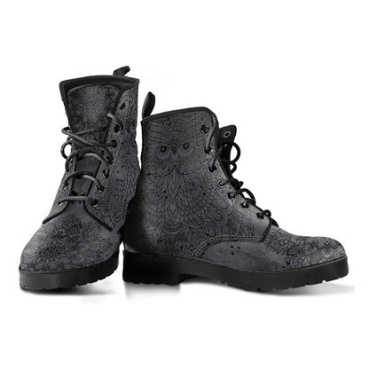 Dark Grey Owl Womens Boots