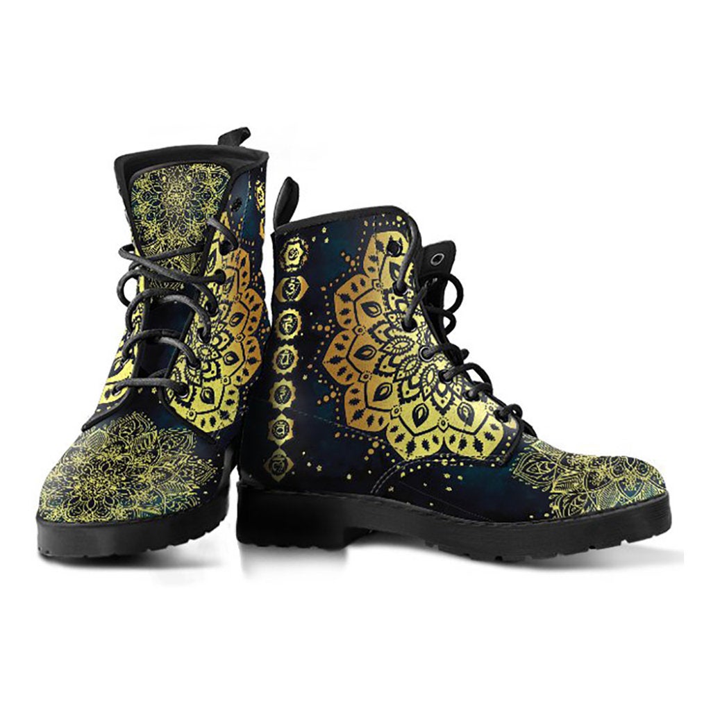 Golden Chakra Mandala Womens Boots