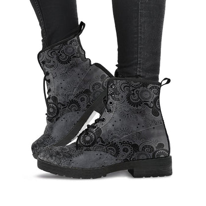 Grey Paisley Mandala Womens Boots