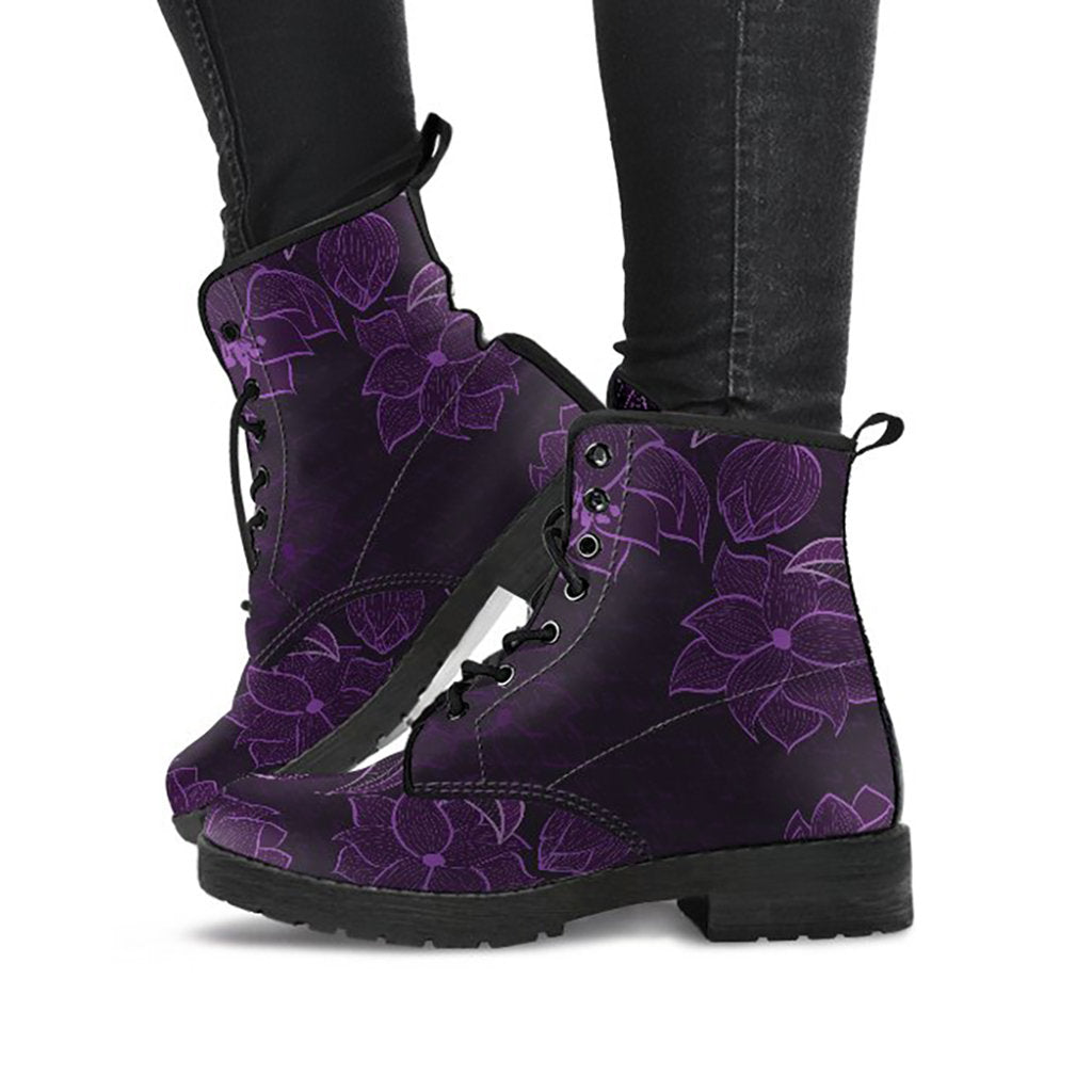 Purple Lotus Printed Boots product image