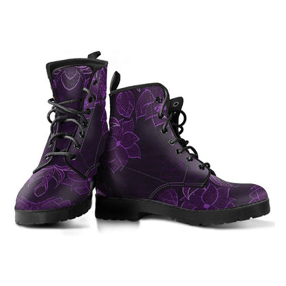 Purple Lotus Printed Boots