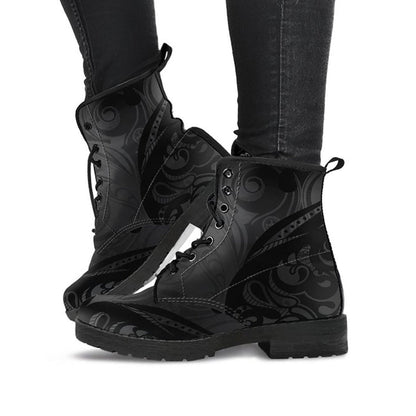 Dark Grey Tree of Life Decor Womens Boots