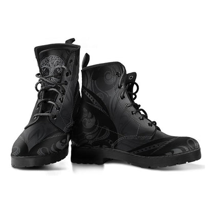 Dark Grey Tree of Life Decor Womens Boots
