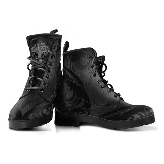 Dark Grey Tree of Life Decor Womens Boots